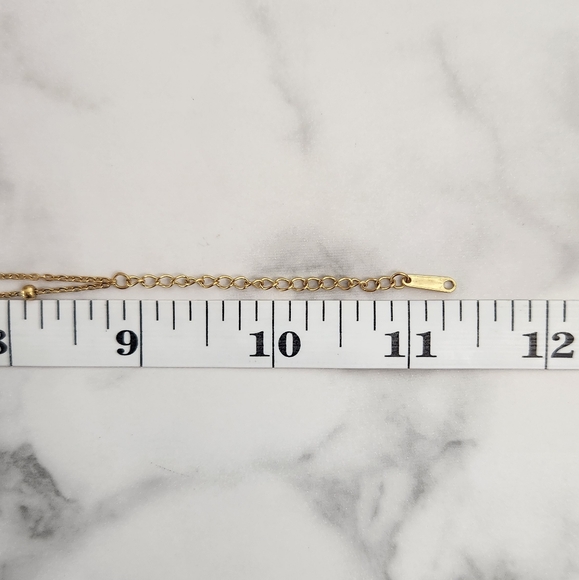 Pink Lotus Stainless Steel Double Circle Anklet With Crystal Accents - Picture 13 of 14